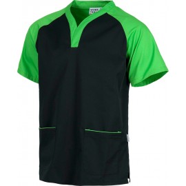 Casaca manga corta bicolor negro - verde (B9700)