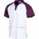Casaca manga corta bicolor morado - blanco (B9700)