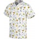 Casaca de manga corta y cuello de pico estampado cohetes (B9801)