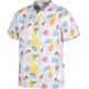 Casaca de manga corta y cuello de pico estampado dinosaurios (B9803)