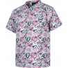 Casaca de manga corta y cuello de pico estampado corazones (B9807)