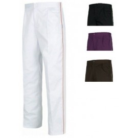 Pantalón clínico bicolor con elástico en cintura (B9350)
