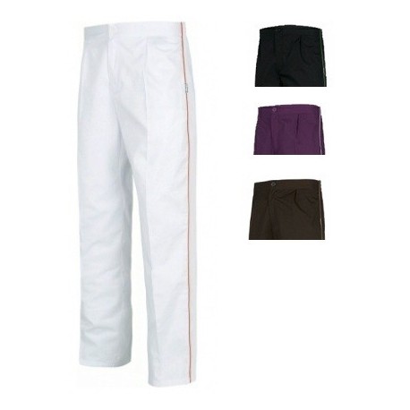 Pantalón clínico bicolor con elástico en cintura (B9350)