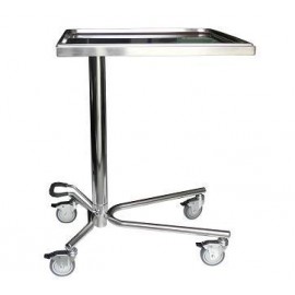 Mesa para instrumental modelo Mayo acero inoxidable con sistema de elevación hidráulico y bandeja extraíble (BG-128)
