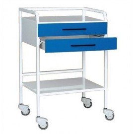 Mesa auxiliar para especialidades medicas acero 2 cajones