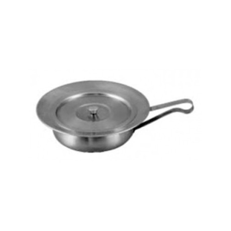 Recipiente de acero inoxidable para cama con tapa y asa. (002-II-317-23)