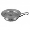 Recipiente de acero inoxidable para cama con tapa y asa. (002-II-317-23)