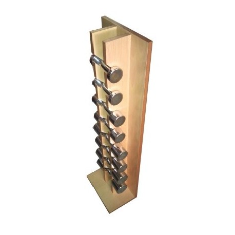 Juego de mancuernas de 1 a 4kg con soporte de madera (REG-FM-095)