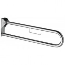 Asidero abatible, con portarrollo acero inoxidable
