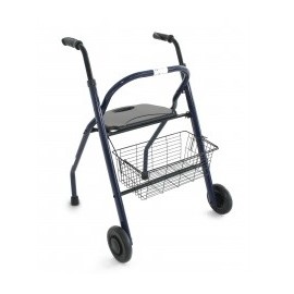 Andador 2 ruedas plegable con asiento, respaldo y cesta (ORT21751)