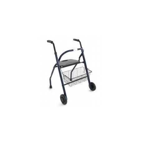 Andador 2 ruedas plegable con asiento, respaldo y cesta (ORT21751)