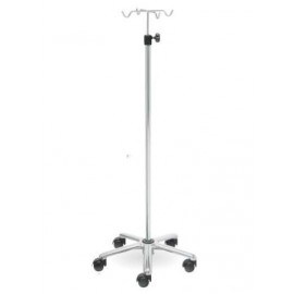 Portasuero en acero inoxidable con 4 colgadores metálicos con base en aluminio pulido (EM-505)