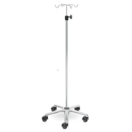 Portasuero en acero inoxidable con 4 colgadores metálicos con base en aluminio pulido (BG-226)
