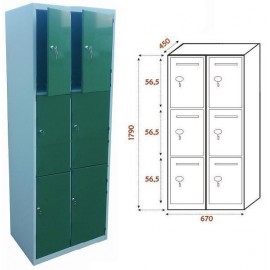 Taquilla Ancho 670. 2 Cuerpos. 6 Puertas (BG-T409)