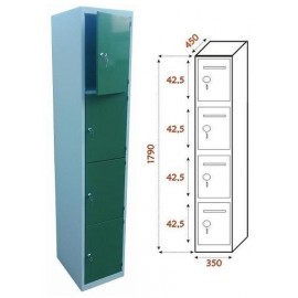 Taquilla Ancho 350. 1 Cuerpo. 4 Puertas (BG-T412)