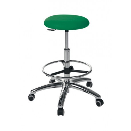 Taburete CIRCULAR base cromada y aro reposapies (S-5610)