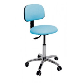 Taburete CIRCULAR base cromada con respaldo (S-4609)