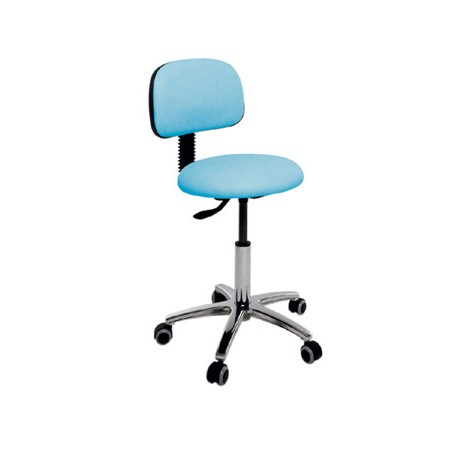Taburete CIRCULAR base cromada con respaldo (S-4609)