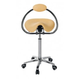 Taburete DERBY base cromada con respaldo arco (S-5672)
