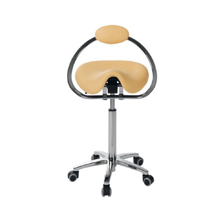 Taburete DERBY base cromada con respaldo arco (S-5672)