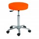 Taburete circular, con pistón a gas, asiento en skai y base en aluminio (BIANC-EM-02)