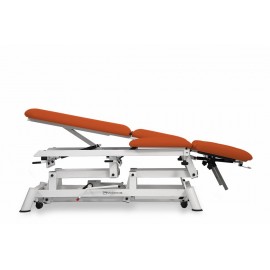 Camilla hidráulica para osteopatía 9 cuerpos mobercas, ruedas escamoteables y reposabrazos (CH-2190-ARPC)
