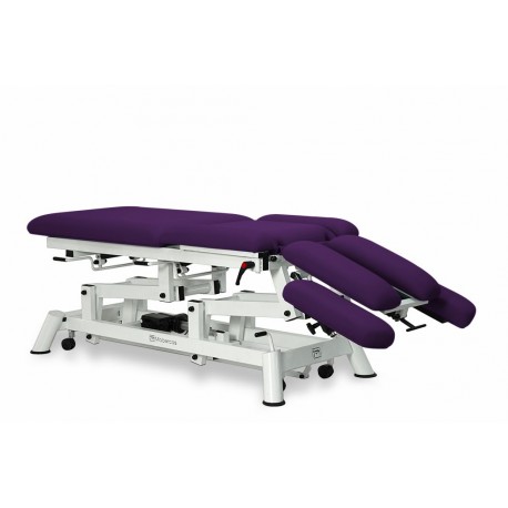 Camilla eléctricas para osteopatía 9 cuerpos mobercas, ruedas escamoteables y reposabrazos (CE-2190-ARPC)