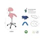 Taburete PONY SILLA DE MONTAR base cromada con respaldo arco (S-3661)