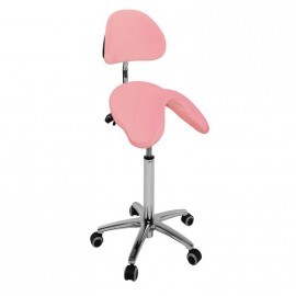 Taburete PONY SILLA DE MONTAR base cromada con respaldo arco (S-3661)