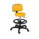 Taburete PRO, a gas, asiento y respaldo en skai, con reposapiés (BIANC-SIL-EM-46.5)