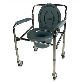 SILLA WC-DUCHA 4 EN 1 EN ALUMINIO CON RUEDAS 50CM DE ANCHO