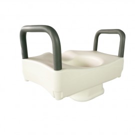 ASIENTO ELEVADOR WC DE PLÁSTICO CON APOYABRAZOS (ORT20603)