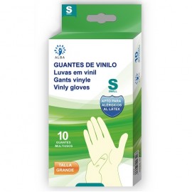 Guantes vinilo sin polvo, pack 10ud, tallas a elegir