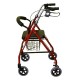 Andador de aluminio plegable con ruedas, asiento, cesta y freno