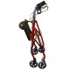 Andador de aluminio plegable con ruedas, asiento, cesta y freno