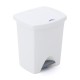 Papelera de plástico blanco 25 litros con pedal
