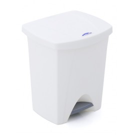 Papelera de plástico blanco 25 litros con pedal