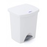 Papelera de plástico blanco 25 litros con pedal