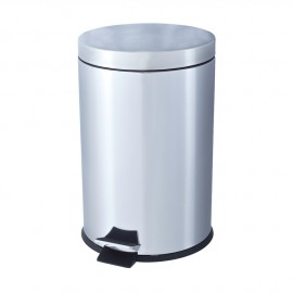 Papelera de inox blanco 20 litros con pedal