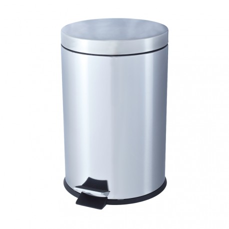 Papelera de inox blanco 20 litros con pedal