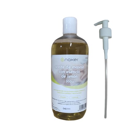 Aceite de limón 500ml NAKER alto poder hidratante y deslizante