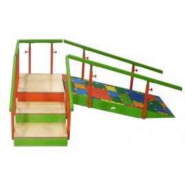 Escalera 3 peldaños con rampa infantil