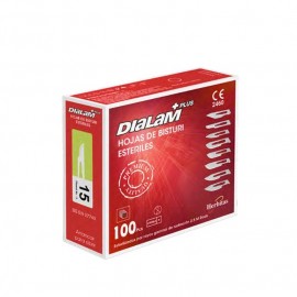 Hojas de bisturí esteriles DIALAM. En caja de 100 unidades.