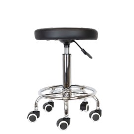 Taburete circular con peana de 5 ruedas regulable en altura (CAL-40405)
