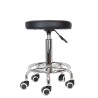 Taburete circular con peana de 5 ruedas regulable en altura (CAL-40405)