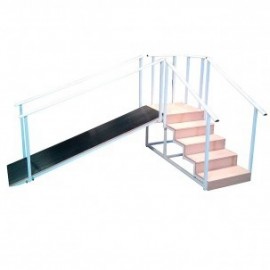 Escalera 5 peldaños con rampa