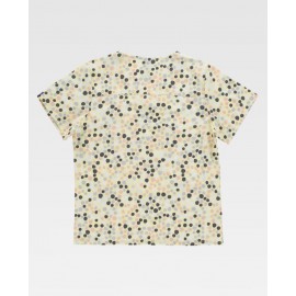 Casaca de manga corta y cuello de pico estampado puntos (B9851)