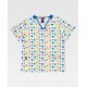Casaca de manga corta y cuello de pico estampado monstruos (B9855)