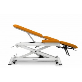 Camilla eléctricas para osteopatía 9 cuerpos mobercas, elevación en tijera y reposabrazos (CE-0190-ARPC)