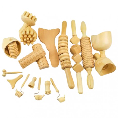 Kit corporal 18 piezas anticelulitis para maderoterapia